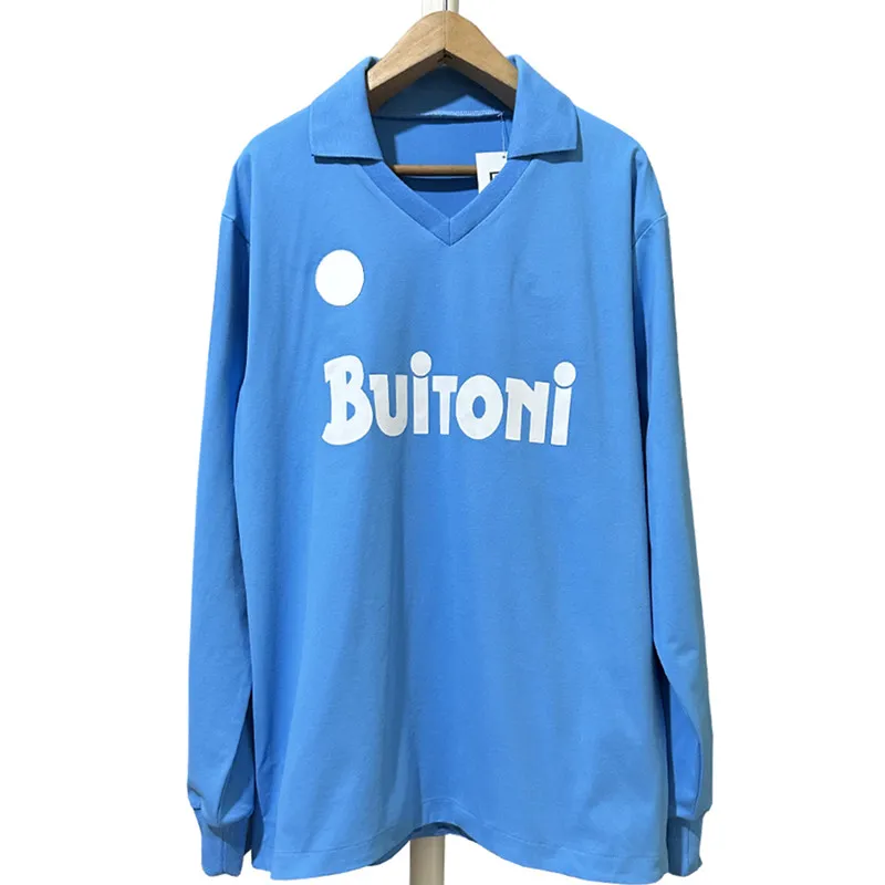 ナポリ マラドーナ　80s ヴィンテージ Maradona Napoli Mars Retro Soccer Jersey Shirt 1988/89 Blue