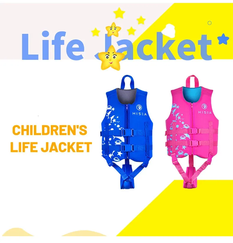 Hisea Childrens Life Jacket Outdoor Drifting Snorkeling Traje de snorkel de seguridad Ajustable Vest Sports Fishing 240426
