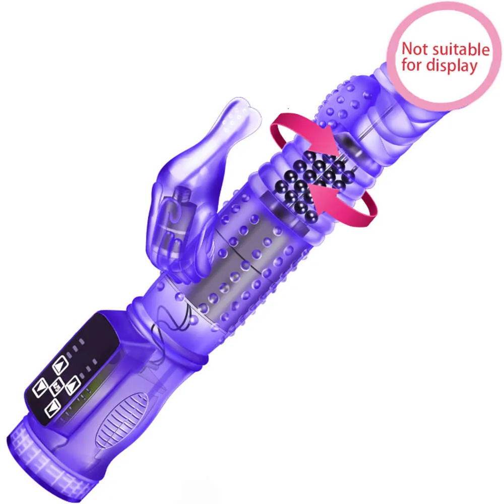 Vibratore di coniglio vibratore realistico clitoride vibratore stimolato il massager trasparente rotante per tallone sexy giocattolo sexy per donne