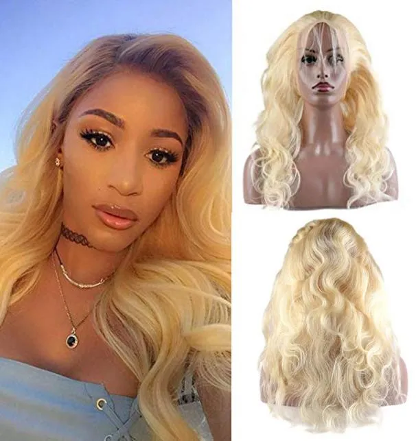 Braziliaanse lichaamsgolf menselijk haar 613 blonde pruiken vooraf geplukt 360 kanten frontaal met babyhaar 150 dichtheid natuurlijke haarlijn1218409