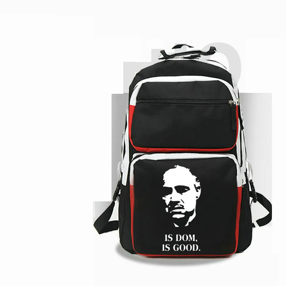 Dom Sırt Çantası Godfather Daypack İyi Okul Çantası Film Baskı Sırtı Sırplı Okul Çanı Beyaz Siyah Renk Günü Paket