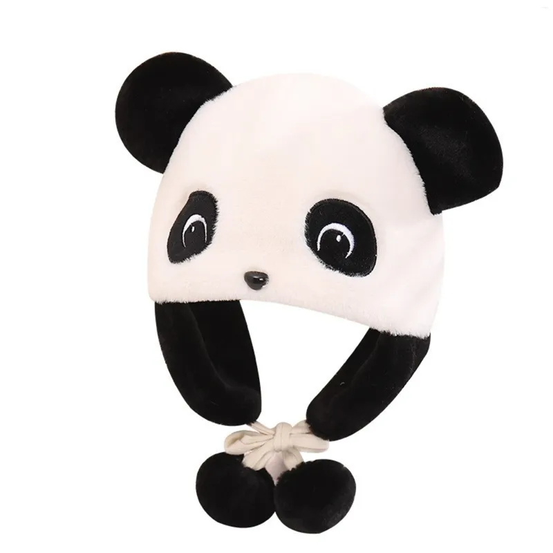 Bérets Chapeau de panda mignon pour les femmes en automne et en hiver Fure protection contre l'oreille chaude Enfants en plein air à l'épreuve du vent froid