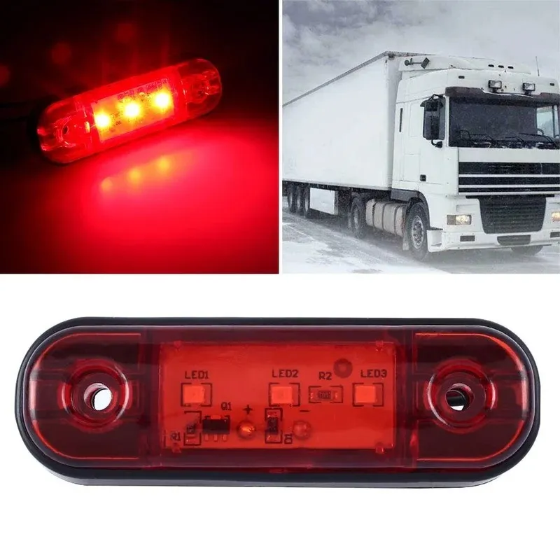 NEU 12 V / 24 V LED-Seitenmarkerlichter für Anhängerwagen Caravan Side Clearance Marker Leuchtlampe LED LORRY Amber Rot Weiß 9-30 VFOR LED-LKW-Freigabelampen