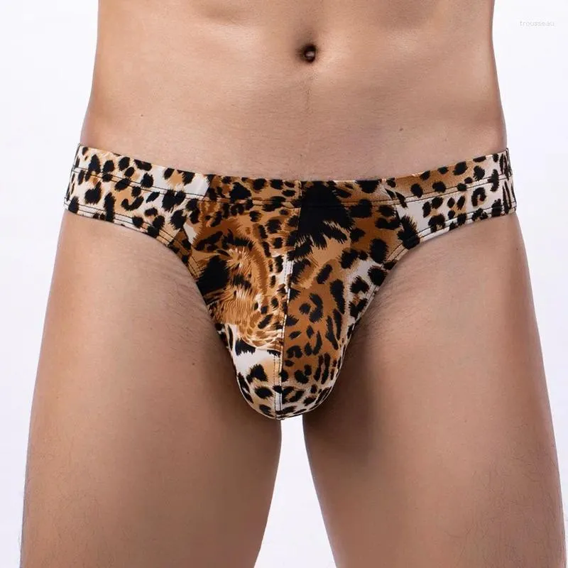 Onderbroek heren u convex zakje ondergoed voor jongens bikini korte broek gay gay sexy lage taille geprinte luipaard print slang bodem lingerie