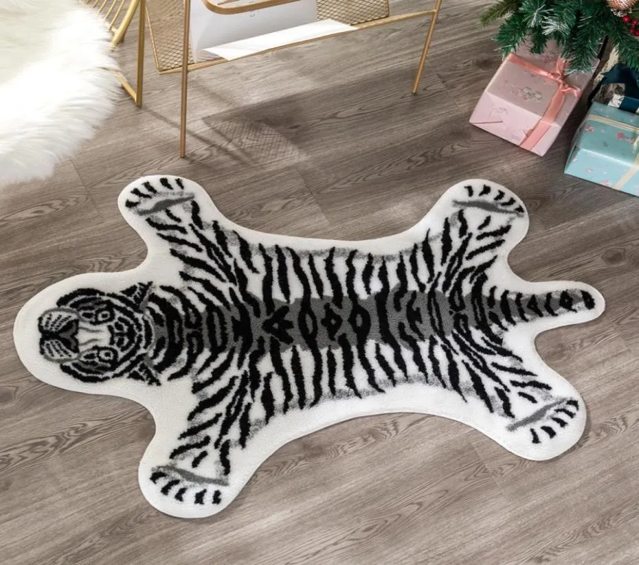 Tiger Imprimé Cow Leopard Cowhide fausse peau en cuir en cuir Antisiskid Mat Animal Imprimé Carpet2902675