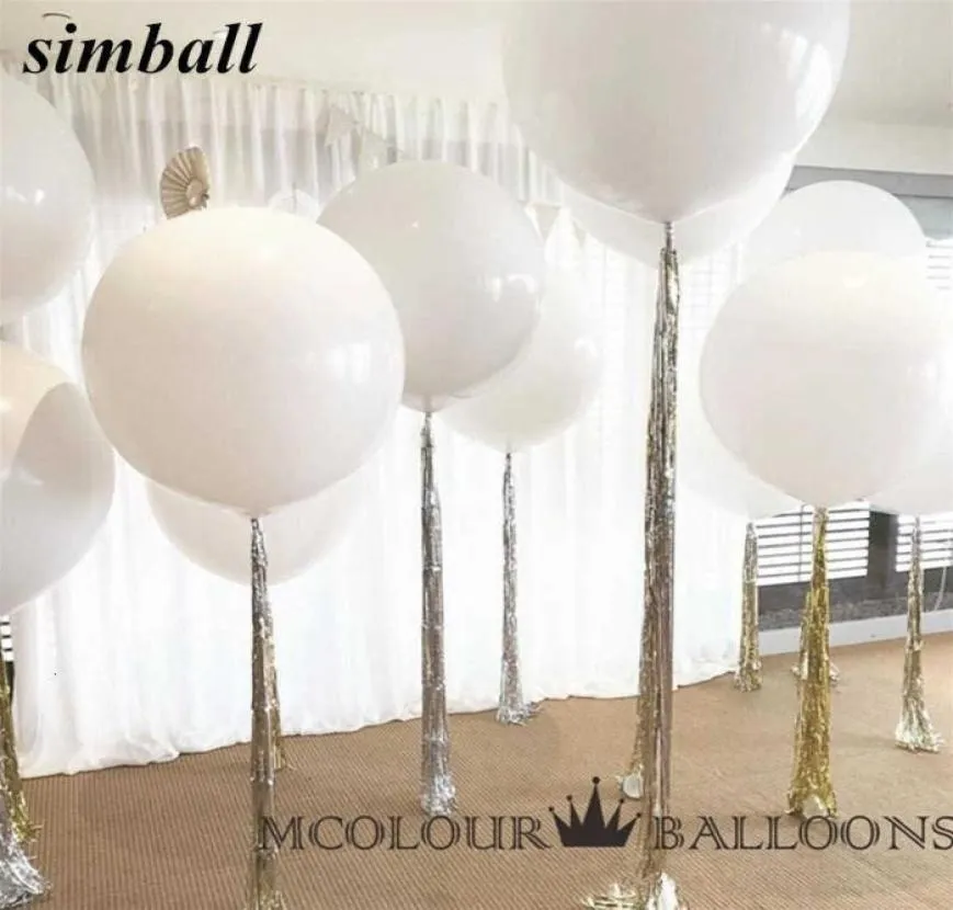 10 pezzi da 36 pollici da 36 pollici 90 cm Big White White Balloon Balloon DECORAZIONI DEL MATRIMENTO BALLI INFLABILE ELIO AIR BALLI BAGNI BALLAGIONI SAGLIE S9219585