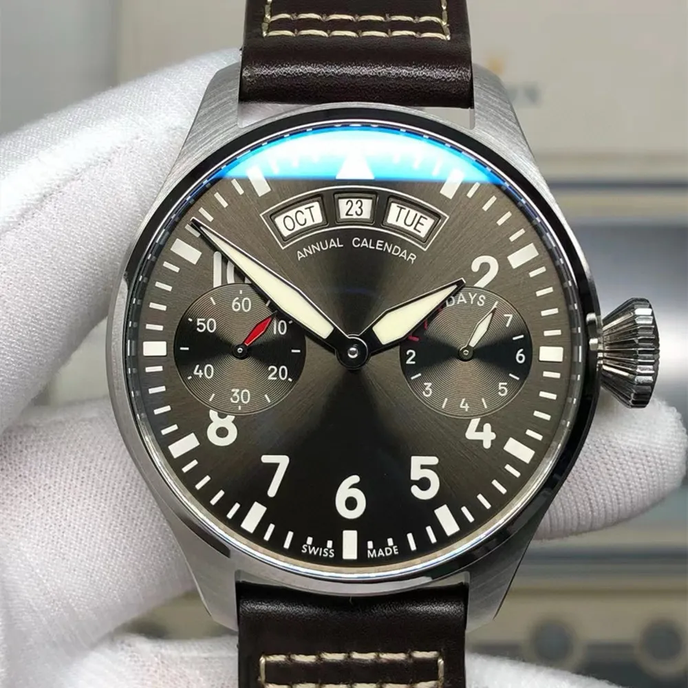 Men s Big Pilot IW502702 Automatic Mechanical Watch Sapphire Glass Perpetual Calendar 46.2mm YL Factory