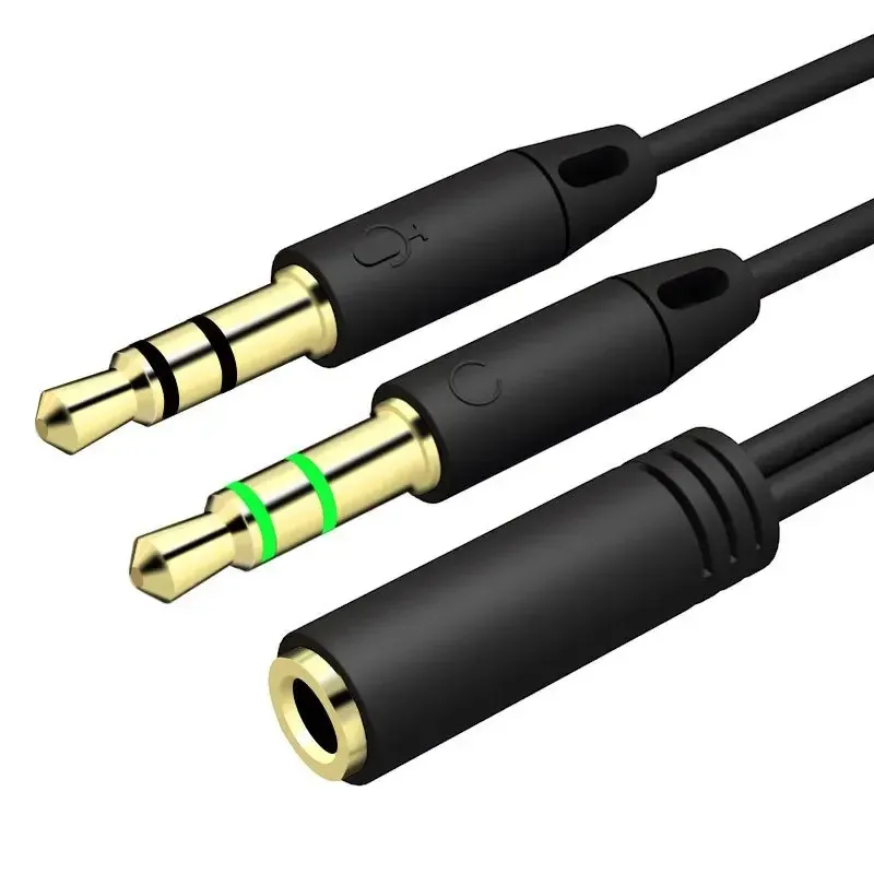 Mobiltelefonmikrofon One-Two Audio Connector Cable Hörlurar Konvertera datorns headset 3.5 Två-i-one splitter