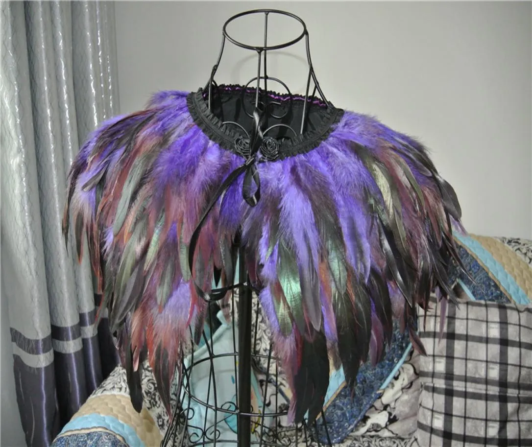 3 Ply Purple Feather Collar Shraug Cape Feather Shawl Feather Shourder Feather Jacket Feather Clothing Patry Cotume5781650