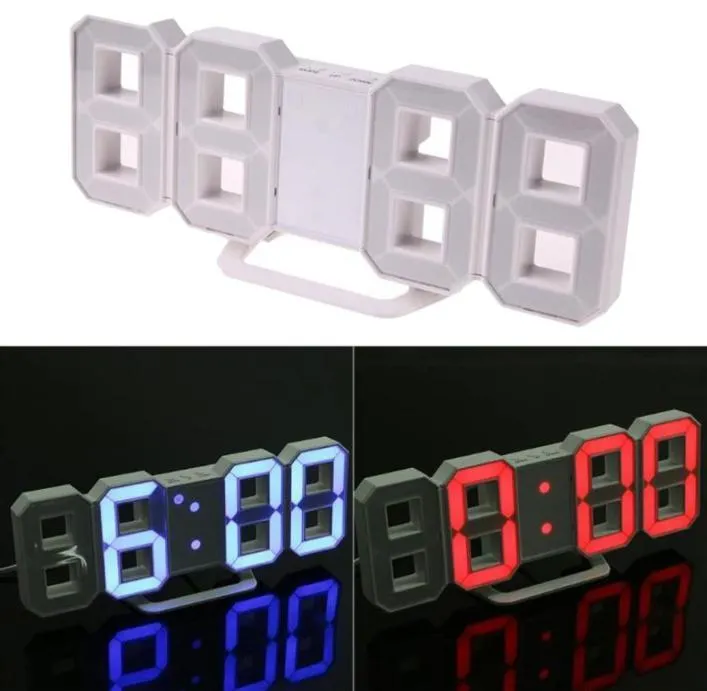 Moderne Uhren digitaler LED -Tisch Snooze Schreibtisch Wanduhr 24 oder 12 Stunden Display Mechanismus Alarm Y2001091310987