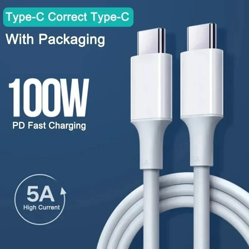 PD 100W USB C al cable USB Type-C Cable de datos de carga rápida para Huawei P30 Samsung Xiaomi Línea de datos de datos Accesorios de carga rápida