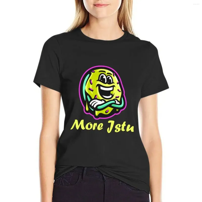 Women's Polos JSTU More Sticker T-shirt Oversized Lady Clothes Clothing