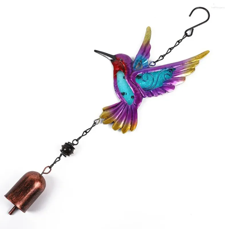 Decorative Figurines Wind Chime Hummingbirds Dragonflies Metal Glass Painted Crafts Hanging Pendants Bell Aluminum Pipe Home Courtyard