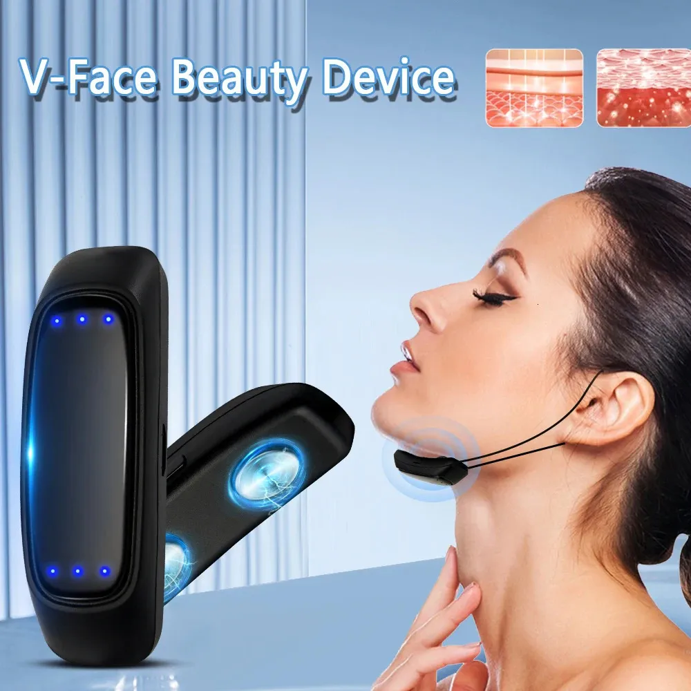 Masseur facial EMS V-Face Beauty Device Masseur de mise en forme électrique à l'élimination de la forme de l'appareil de beauté au bois dormant Double Chin 240416