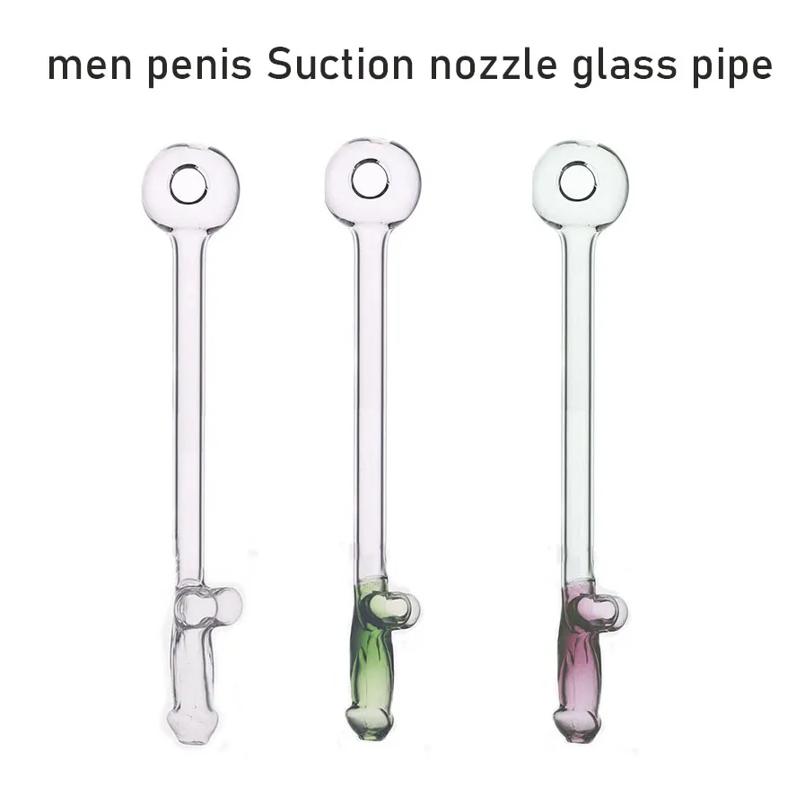 Men de tuyau de brûleur à huile en verre de buse de pénis de pénis 6 pouces 30 mm BOULLE BALLE TILLE PIPE DE VERRE AVEC BACKERE PIPES DE COUPA FUMINÉ HAND