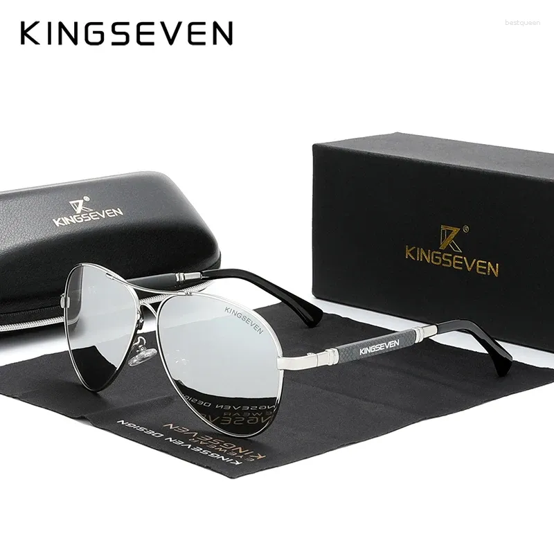 Occhiali da sole Kingseven Trend Qualità di qualità in lega di titanio Glassini da sole polarizzati da sole Women Pilot Mirror Eyewear