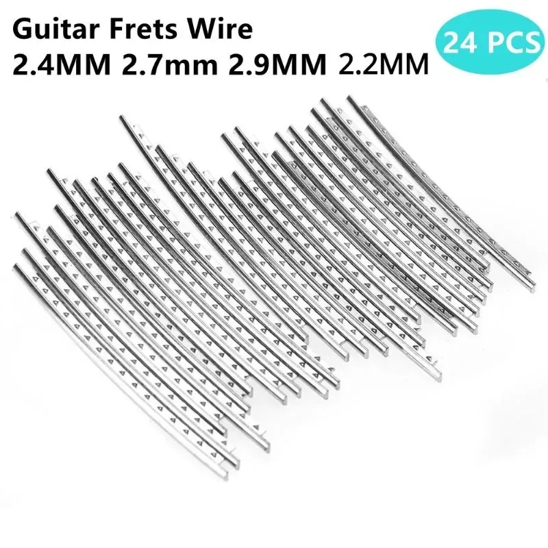 Acessórios 24pcs guitarra trastes fios de arame níquel Silver2.2mm 2,4 mm 2,7 mm 2,9mm Luthier Repare Material Guitar Acessórios de guitarra