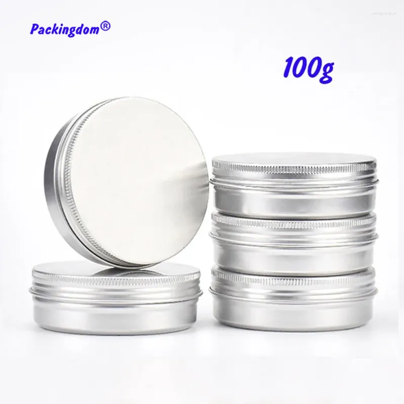 Bouteilles de rangement 50pcs Jar en aluminium Refill Cosmetics Container Bougeleur vide avec caves à vis