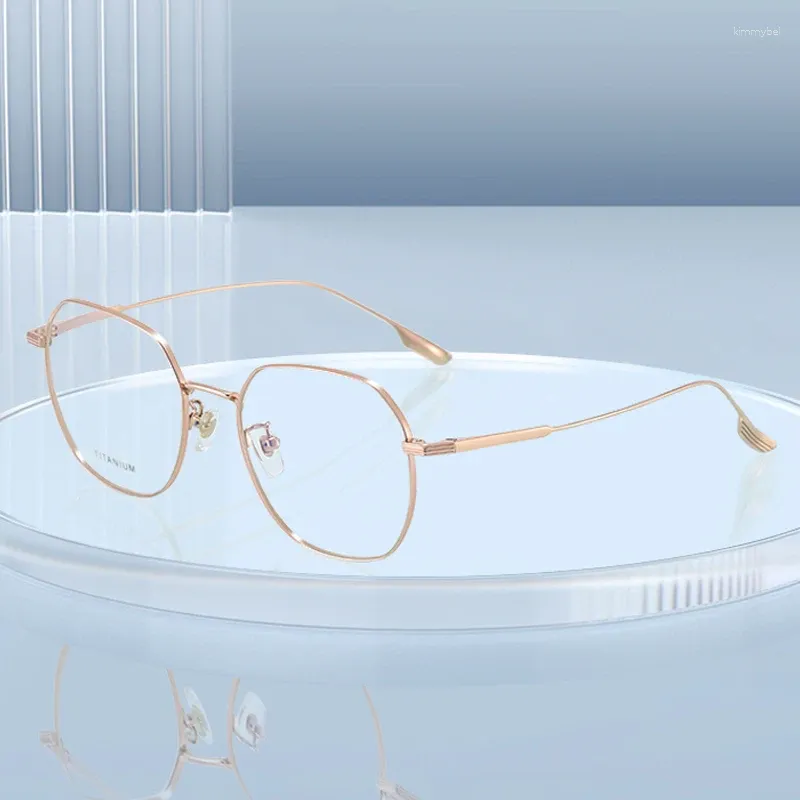 Strama da sole cornici personalizzate di occhiali miopi iperopici lenti donne poligoni ultraleggera di titanio da prescrizione telaio flessibile confortevole