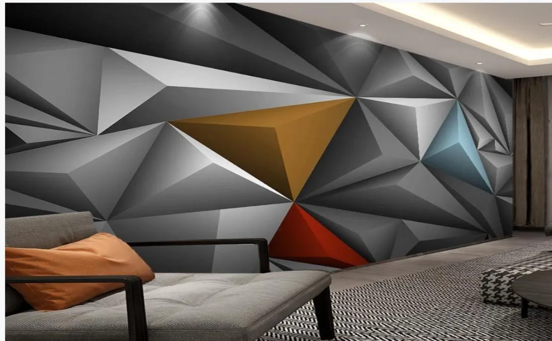 Современный тройной полигональный тройной космический цвет Европейская 3D Фоновая стена 3D обои 2909282