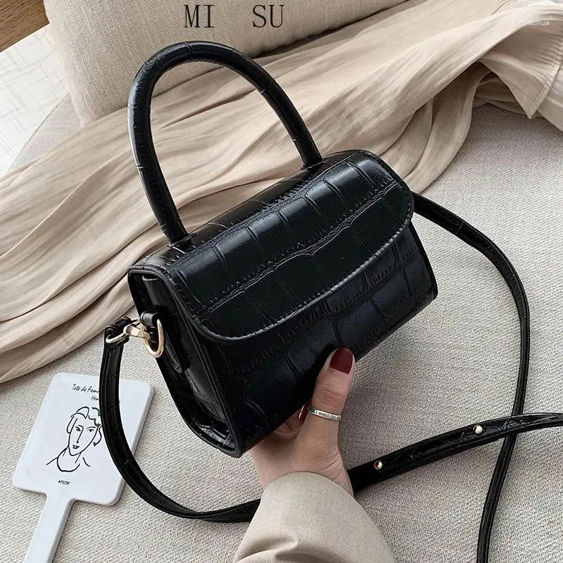 Tas mini schattig stenen patroon pu lederen schouder crossbody tassen voor vrouwen 2024 zomer handtassen en portemonnees vrouwelijke reisbakken