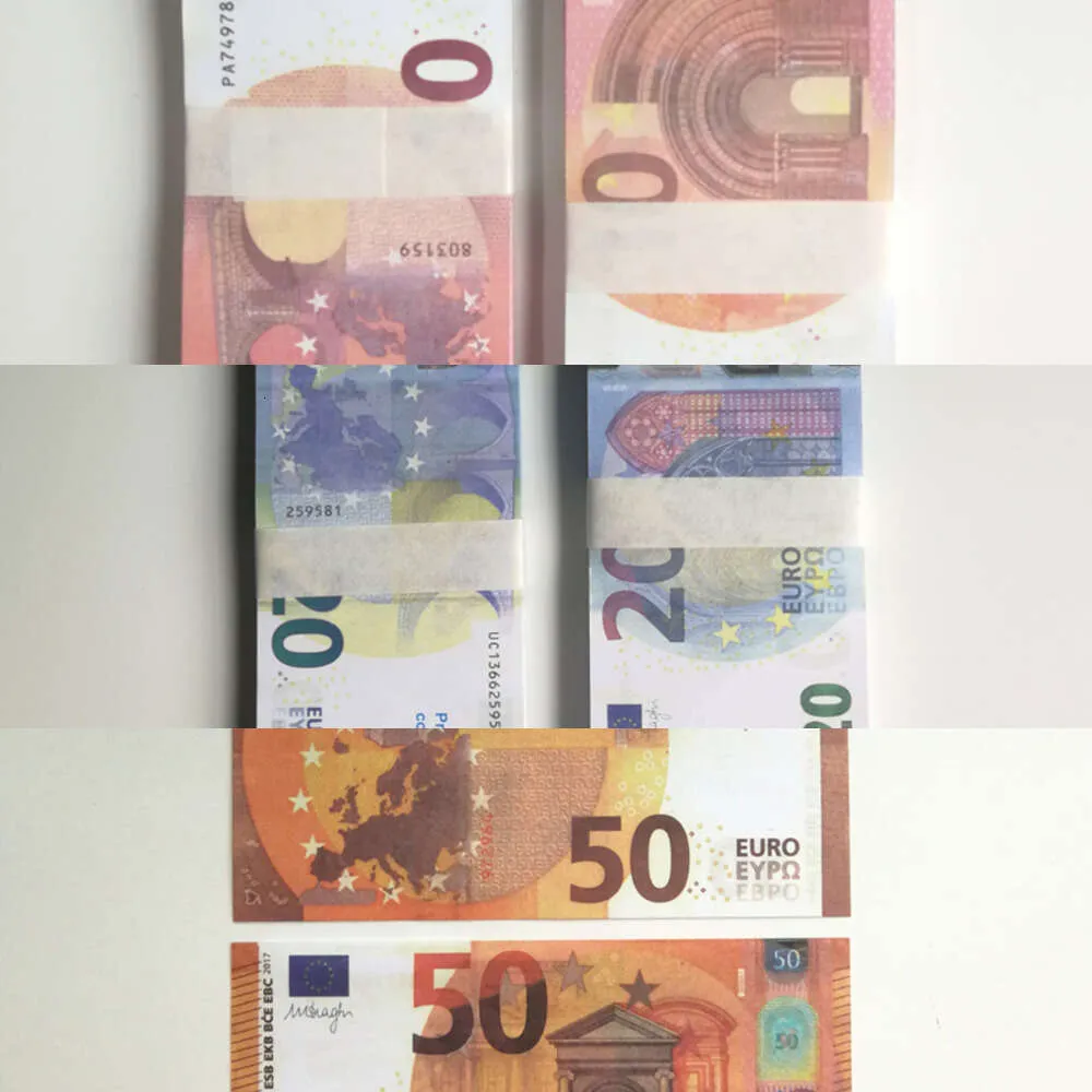Groothandel 50% Grootte Euro prop geld clip wallet copy games nep notitie eur 100 50 banknotes papier play banknotes film propsbsja