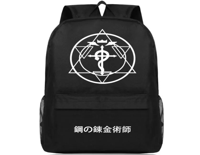 Fullmetal Alchemist sac à dos Edward Elric Day Pack Cartoon School Sac Anime Packsack Quality Rucksack Sport Schoolbag Outdoor Dayp1861563
