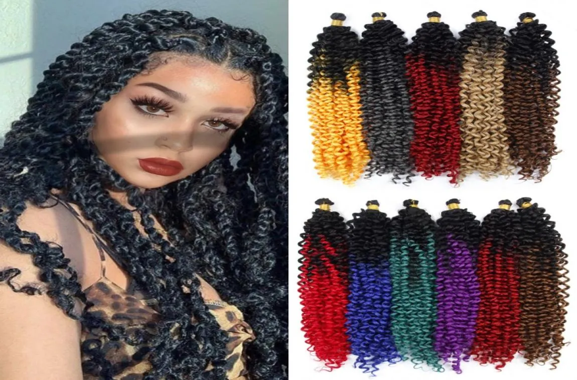14039039 35CM Water Wave Bulk Hair Afro Kinky Curly Crochet Braiding Hair Extensions Handmade Braid 24 rootsPack Hair6993142