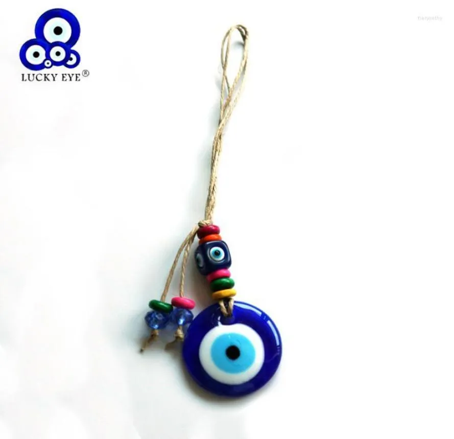 Schlüsselanhänger Lucky Eye Glass Blau türkisch böser Anhänger Wand hängen farbenfrohe Perlen