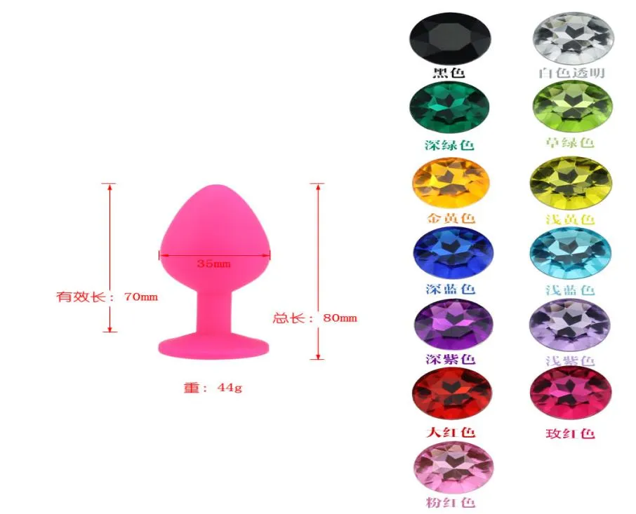 Zachte siliconen anaal speelgoed gladde touch kleurrijke diamant buttplugs voegen stop anale dildo anale seks speelgoed bdsm volwassen producten m9755131