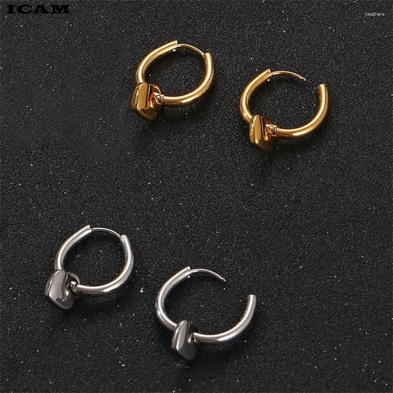 Boucles d'oreilles cerceaux creux de cercle rond coeur créatif bijoux de mode brincos de style punk tendance géométrique metal