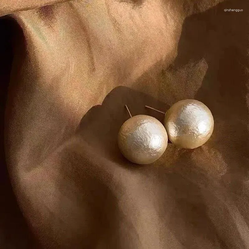 Boucles d'oreilles coton perle pour femmes avec une couleur or de luxe de luxe, jeune fille, bijoux de fête pliée