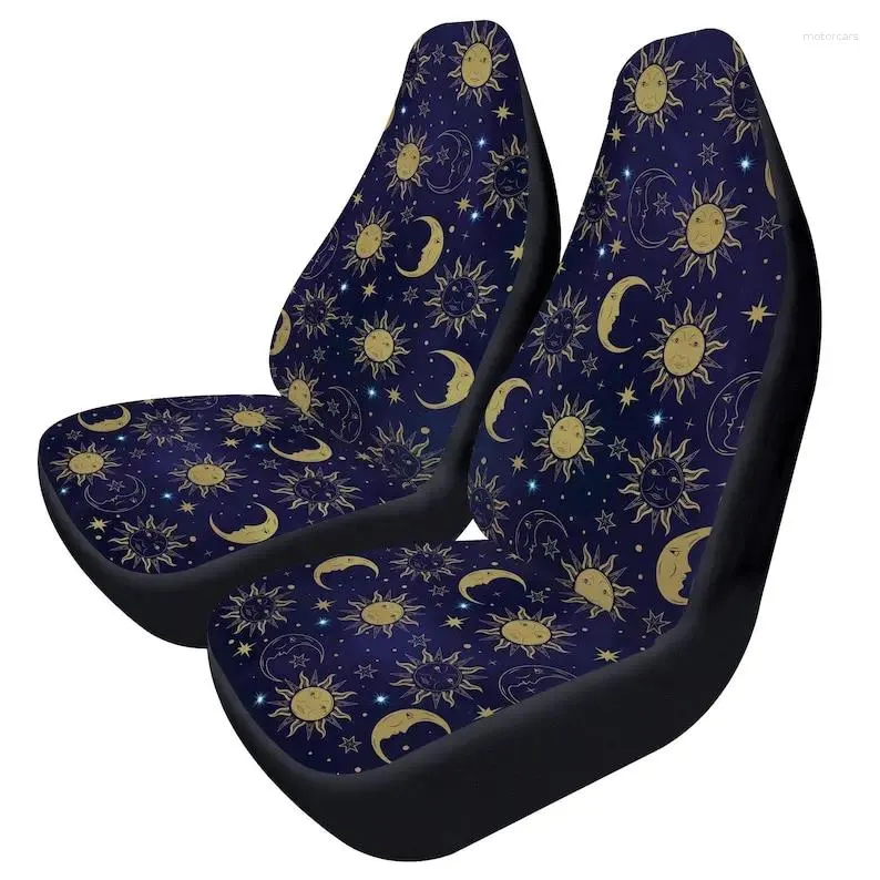 Autositzabdeckungen Nachthimmel Sonnenmond himmlisch Astronomie Beschützer Sternenerblatt vordere Abdeckung einzigartig