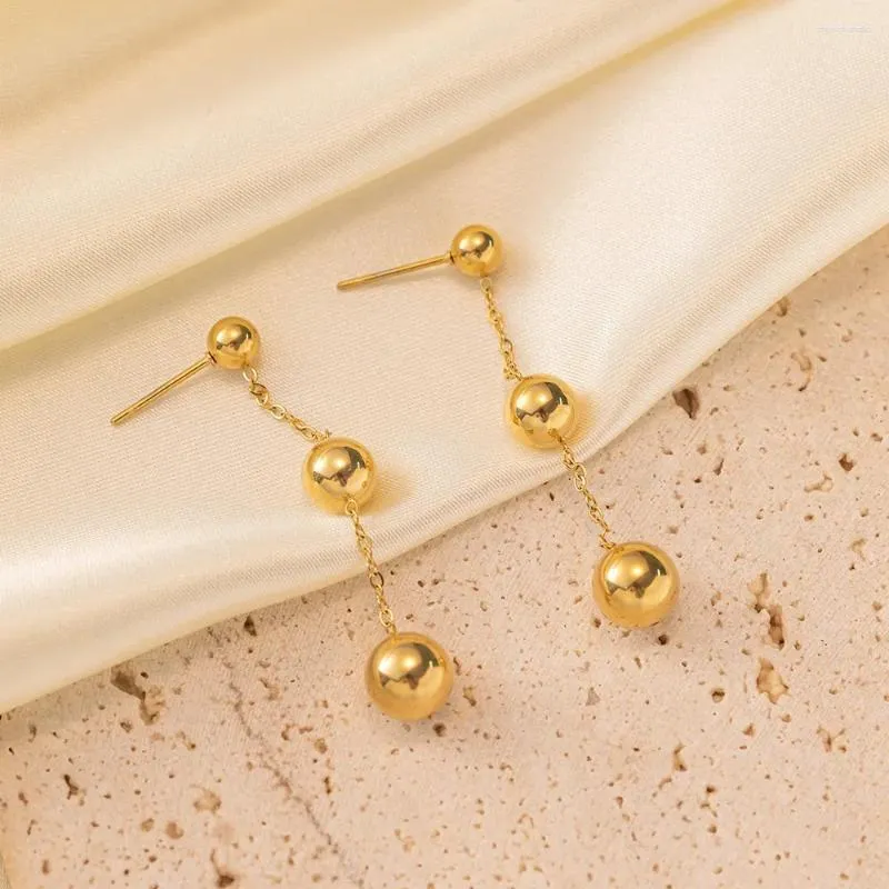Boucles d'oreilles en peluche simple gouttes minces élégantes pour les femmes belles perles de piercing doré chaîne de boucles d'oreille élégante accessoires d'oreille mignonne