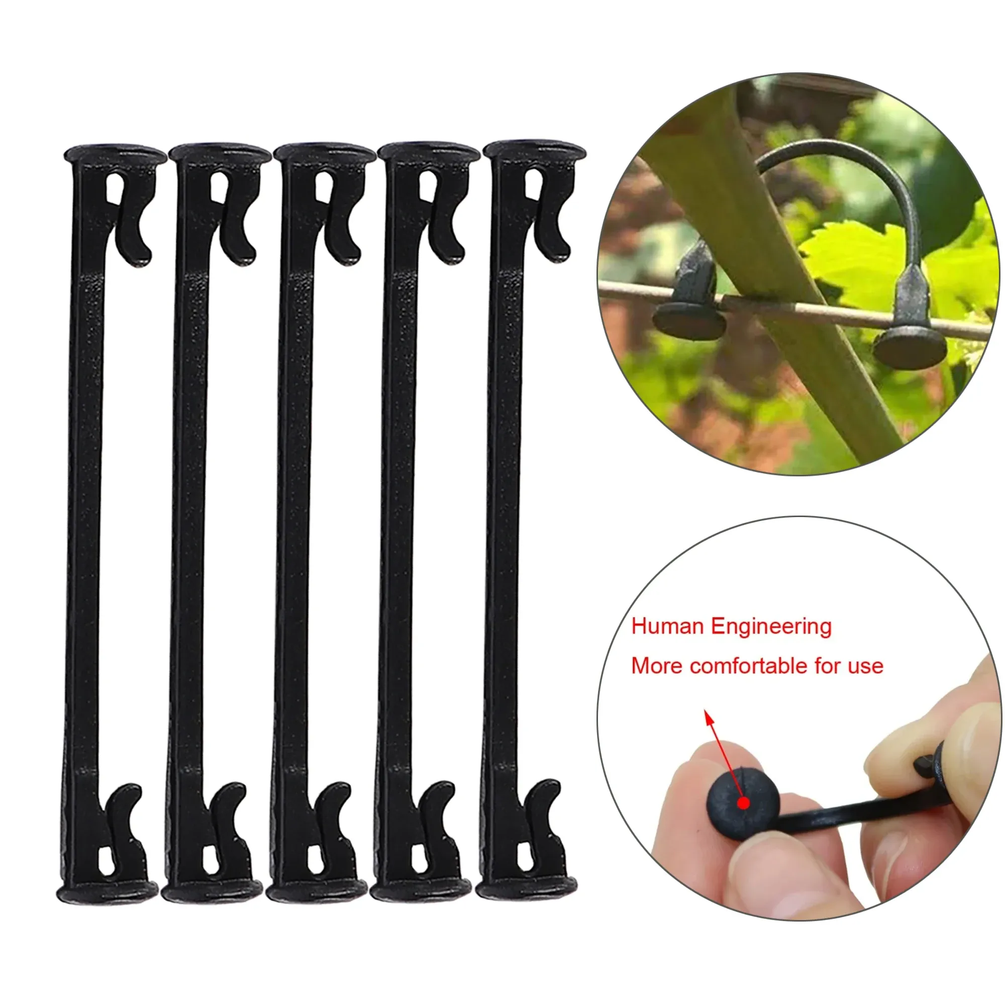 Decorations 100Pcs Garden Plant Vines Tied Buckle Fixed Lashing Hook Garden Agriculture Greenhouse Vegetable Vine Fastening Strapping Clips
