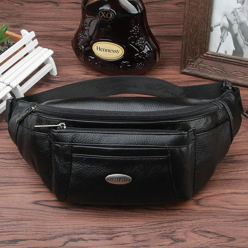 Waist Bags CHEER SOUL Genuine Leather Men Belt Bag Travel Fanny Pack Casual Male Cell Phone Pouch Hip Coin Purse Bolsa From 30 22 DHgate