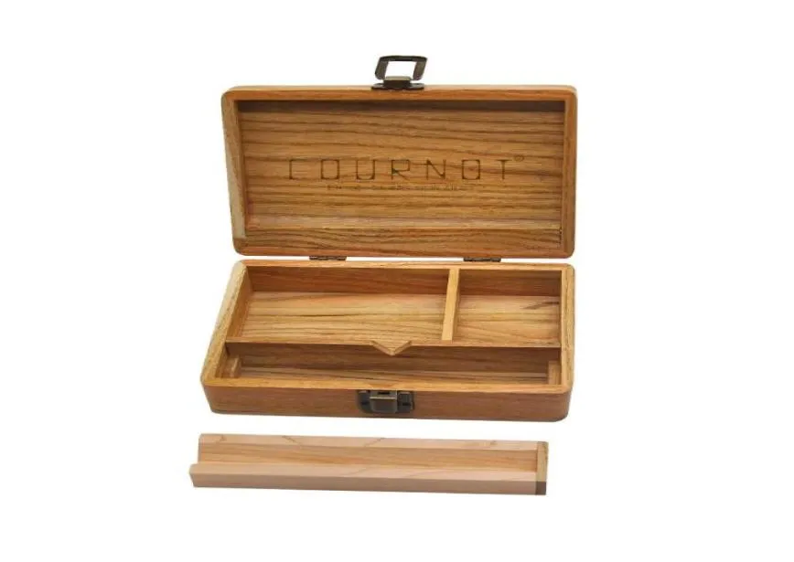 Cournot Natural Handmade Tobacco Stash de madeira caixa 50120173mm Rolling Bandey Wood Tobacco Box Caixa de fumaça Acessórios de tubo de fumaça 3990795