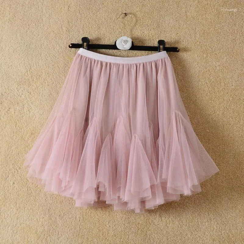 Spódnice kobiety spódnica letnia nieregularna tiul krótka wysoka talia A-line mini czarny biały różowy szary wieczorny impreza seksowna elegancka