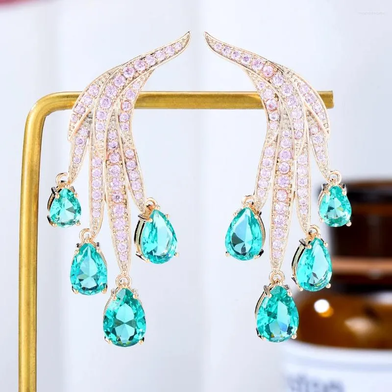 Stud -oorbellen Siscathy Fashion zirkon Water Drop Tassel Pendant For Women Hight Quality Crystal Oordings Party Sieraden Accessoires