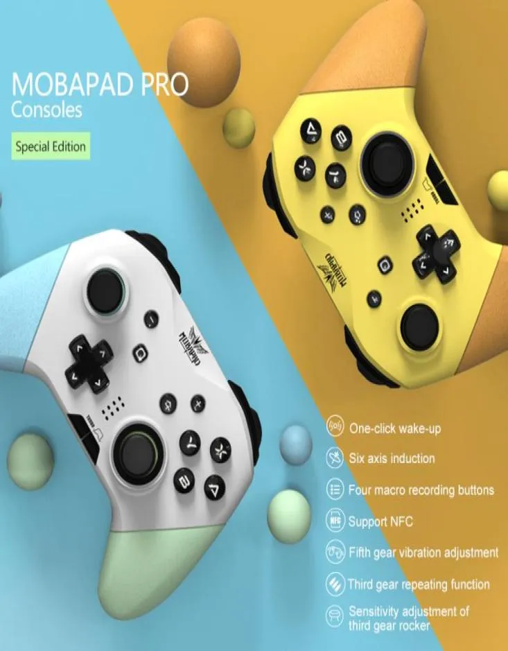 2020 Nyaste Mobapad Pro 6Axis Bluetooth Gamepad för Nintendo Switchpcandriodios Videospel USB Joystick Wireless Switch Pro CO1873882