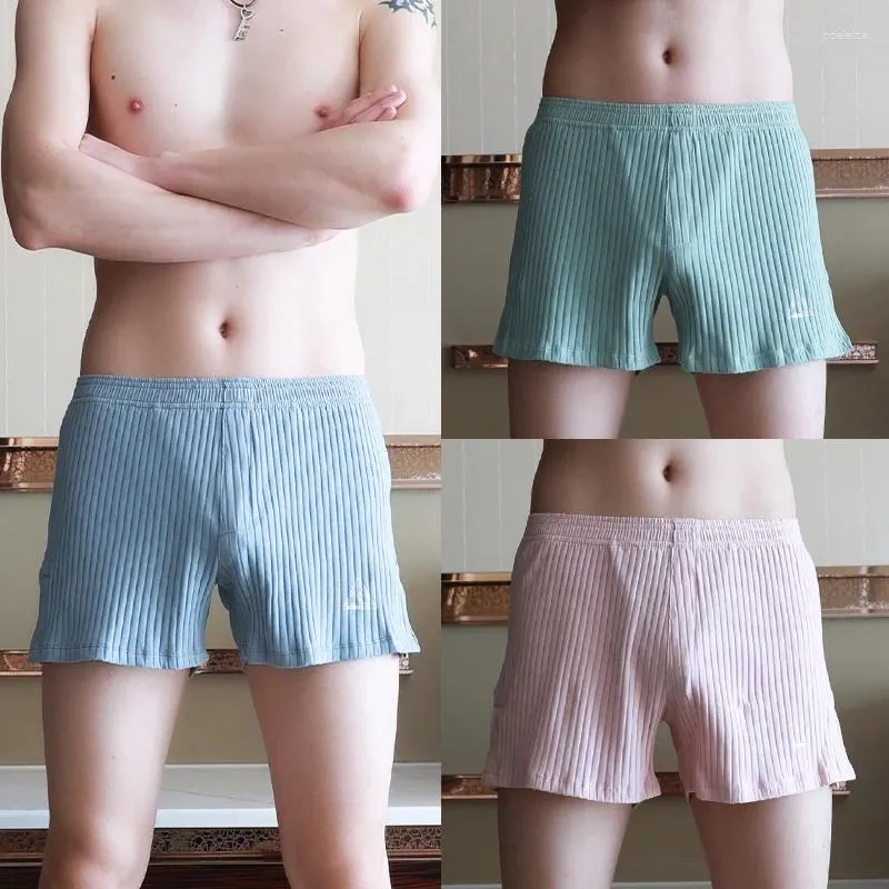 Onderbroek losse elastische herenbriefjes man aro broek jongens thuis shorts pyjama heren ademende ondergoed katoenen bokser voor mannen