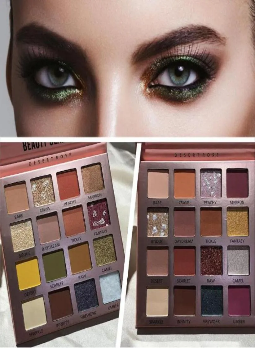 Beauty Glazed 16 Color Makeup Eyeshadow Palette Nude Matte Pearly Shiny Waterproof Glitter Pigment Smoky Eye Shadow Pallete9616897