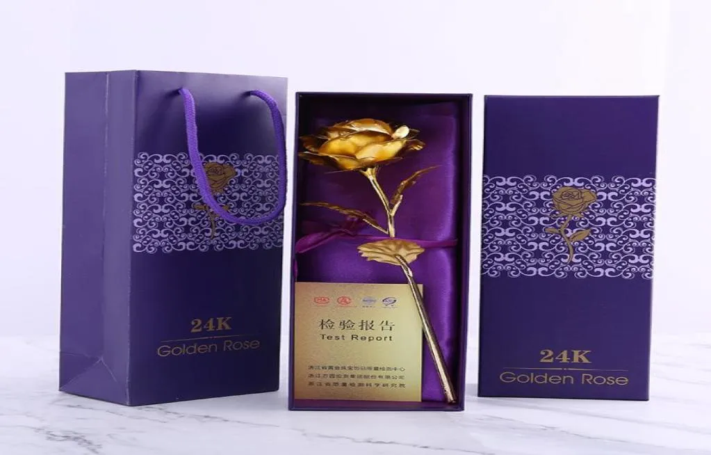 Nieuwe 24k gouden single bloemenfolie rose verjaardag cadeau creatief cadeau moeder039s dag cadeau meisje fabriek1112317