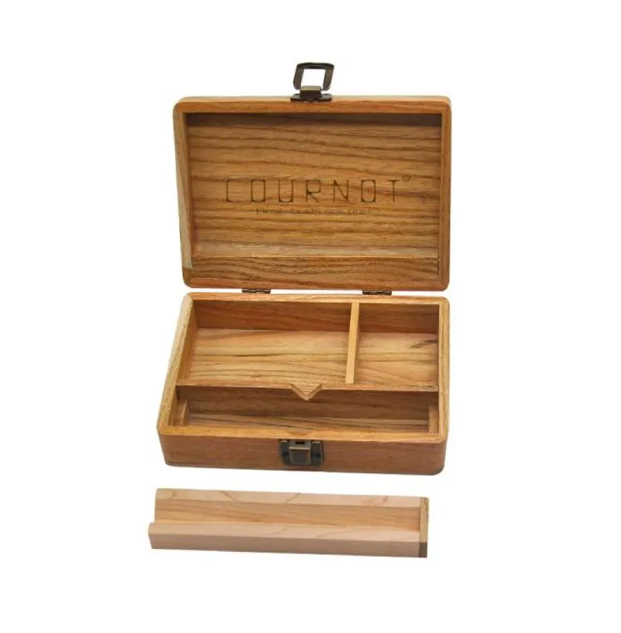 Cournot Natural Handmade Tobacco Houten Stash Case Box 50120173mm Rolling Tray Wood Tobacco Herb Box Smoke Pipe Accessories2901531