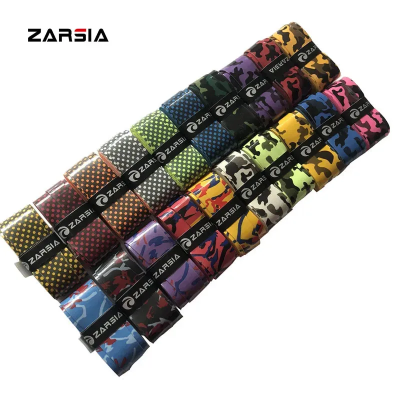 50pcs Zarsia Sticky Printing Tennis -Übergreifungen Langlebige Badmintonschläger Grips Sweatbands Squash Absorbed Wraps Bänder 240409