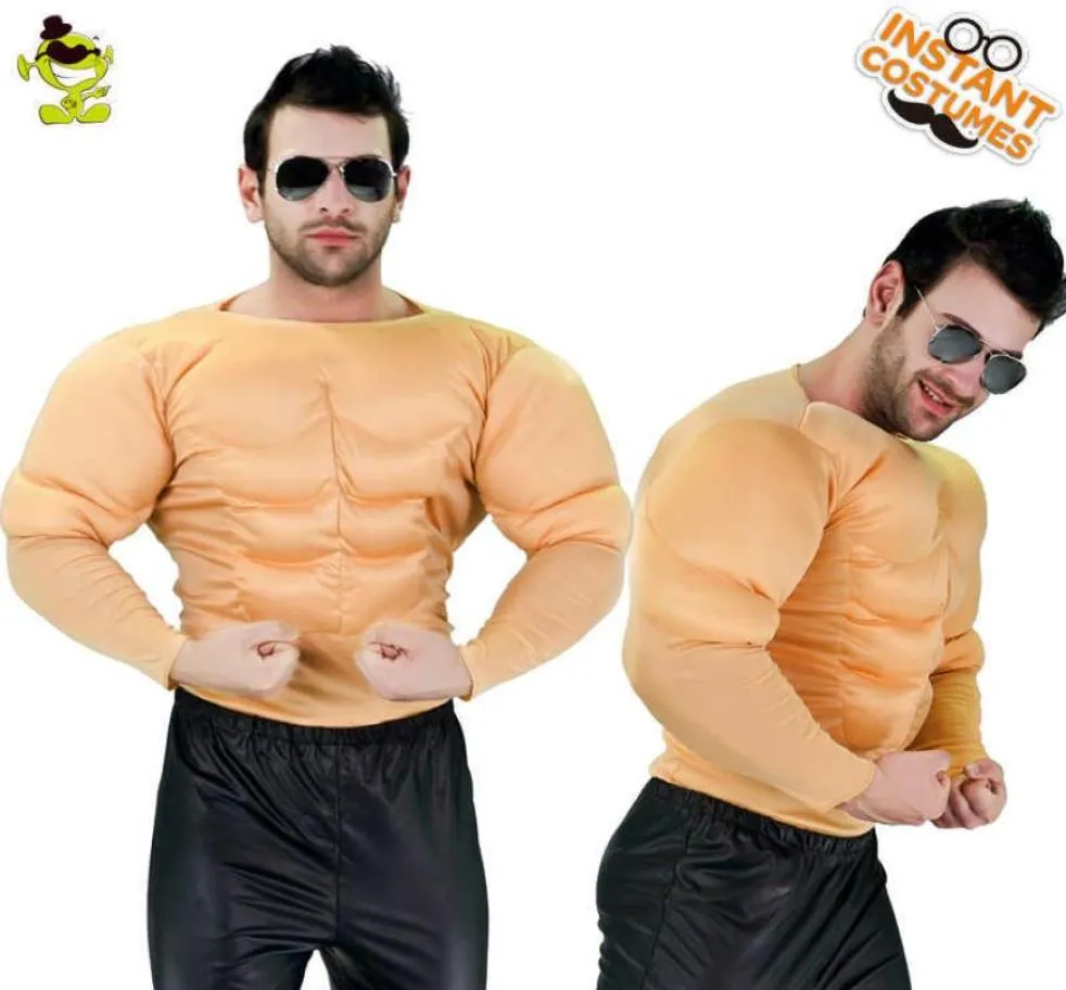 Nowy przyjazd mięśni Top Men Miscle Top Costumes for Adult Cosplay Halloween Funny Strong Man Play Party Costume G09251493746
