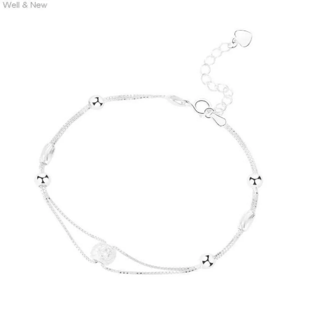 Jewelry Korean S925 Silver Simple Zircon Bracelet Women039 Fashion Version Double Layer Strip Wedding Gift38312982428316