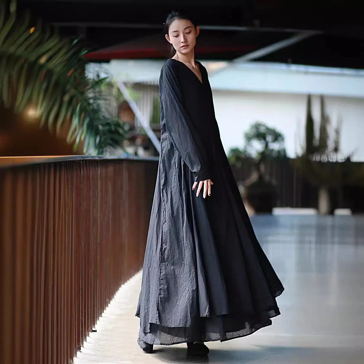 knee length dresses for ladies Afends Womens Focus Hemp Seersucker Maxi Dress main image 1