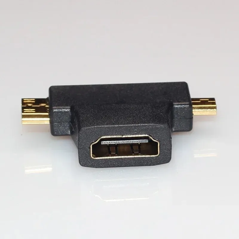Mini / micro / hdmi-compatible 2 in 1 adaptateur mâle tofemale connecteur extender hdmi compatible le câble extension de câble convertisseur