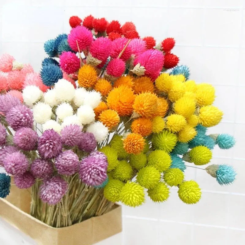 Dekorative Blumen 20pcs getrockneter kleiner Erdbeerfrucht Grasstrauß natürliche bunte Boho -Wohnungsdekoration Hochzeitsparty Po Requisiten